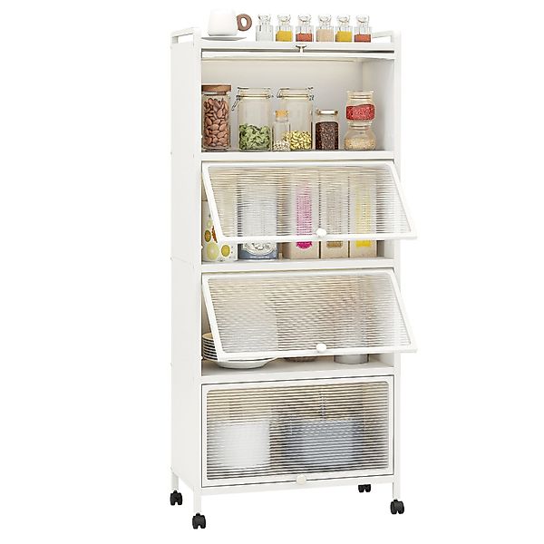 COSTWAY Hochschrank 5-stufig Küchenregal mit aufklappbaren günstig online kaufen