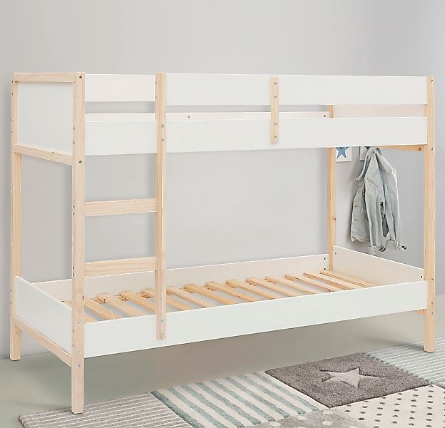 Lüttenhütt Etagenbett "Janne", Kiefernholz, Etagenbett, inklusive Holzleite günstig online kaufen