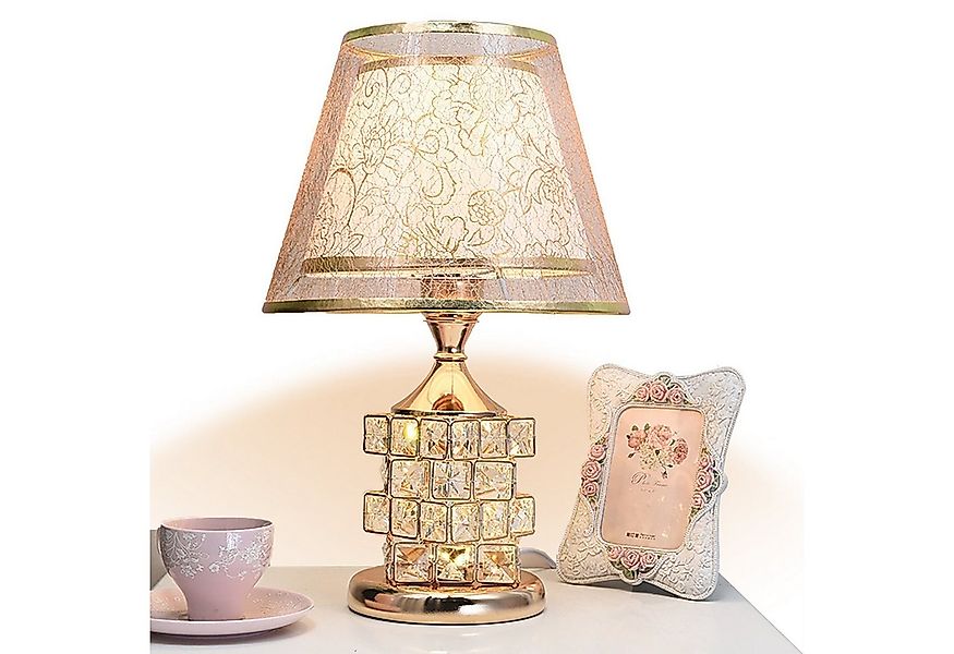 ibettertec LED Teichleuchte Kristall Tischleuchte,Gold Tischlampe Vintage,L günstig online kaufen