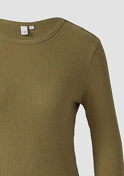 QS Langarmshirt Geripptes Longsleeve im Slim günstig online kaufen