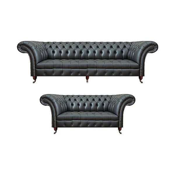 Xlmoebel Sofa Neues Möbel-Set mit zwei Chesterfield-Sofas aus echtem Leder günstig online kaufen