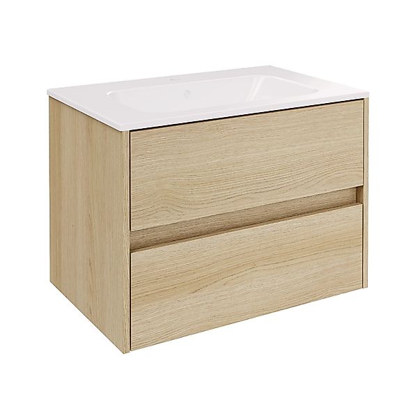 Fackelmann Waschtisch-Set Compact Line 2 Schub 71 cm Eiche günstig online kaufen