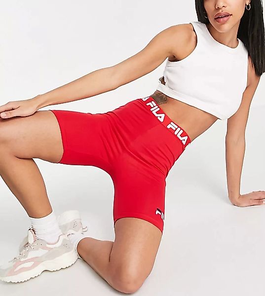 Fila – Exklusive Legging-Shorts in Rot mit Logoband günstig online kaufen