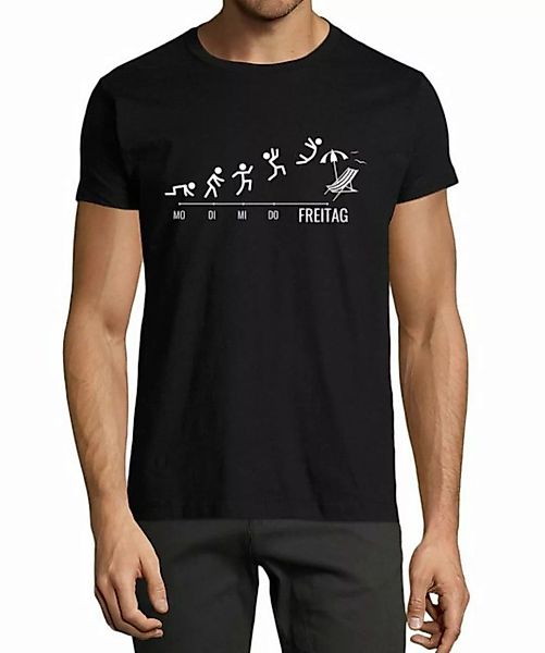 MyDesign24 T-Shirt Herren Fun Print Shirt - Wochentage mit Strichmännchen B günstig online kaufen