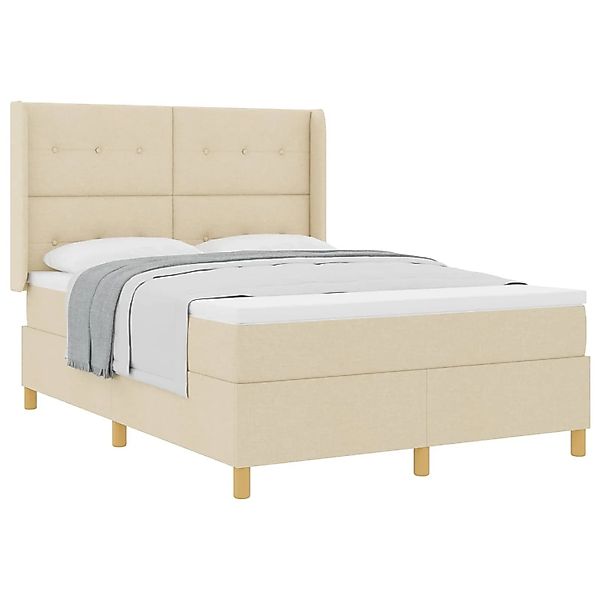 vidaXL Boxspringbett mit Matratze Creme 160 x 200 cm Stoff 3341845 günstig online kaufen