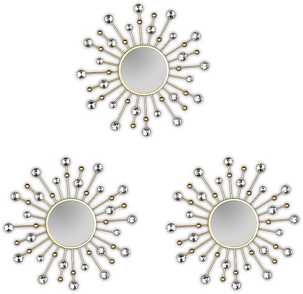 MIRRORS AND MORE Dekospiegel »Melanie«, (Set, 3 St.), mit Glitzersteinen günstig online kaufen