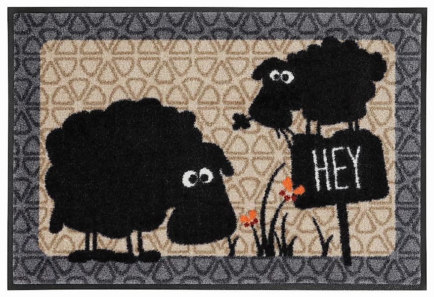 wash+dry by Kleen-Tex Fußmatte "Gertrud & Elsbeth" rechteckig 7 mm Höhe Sch günstig online kaufen