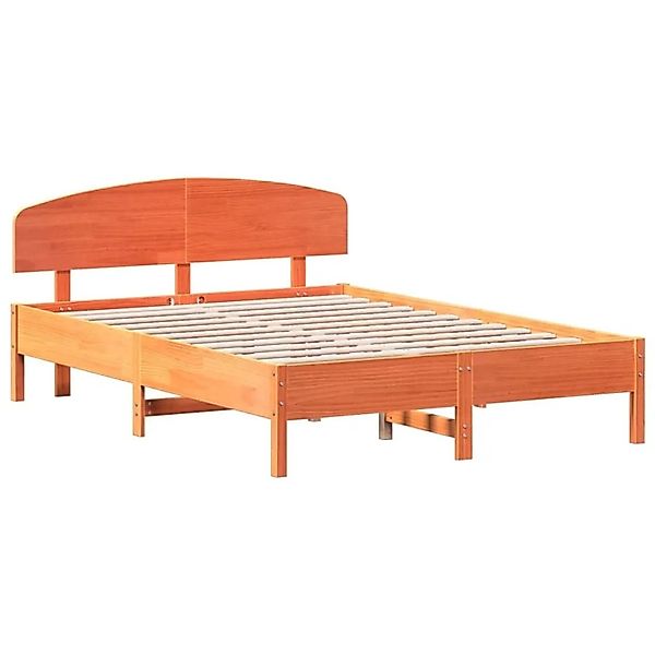 vidaXL Massivholzbett ohne Matratze Wachsbraun 120x200 cm Kiefernholz 32072 günstig online kaufen