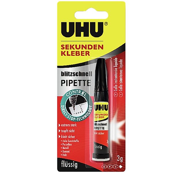 Uhu Sekundenkleber Blitzschnell Pipette 3 g günstig online kaufen