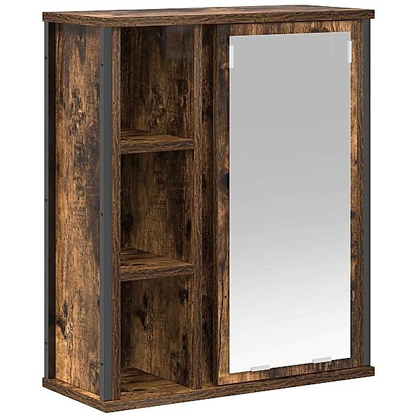 vidaXL Badezimmerspiegelschrank Bad-Wandschrank mit Spiegel Räuchereiche günstig online kaufen