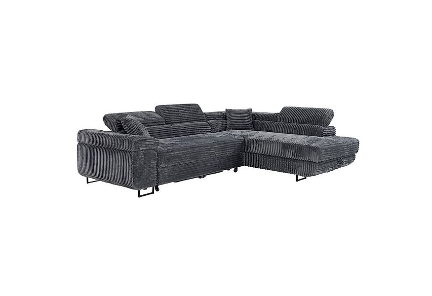 M-Punkt24 Ecksofa MIAMI TILIA, Cordstoff Grau Anthrazit, Ottomane rechts od günstig online kaufen