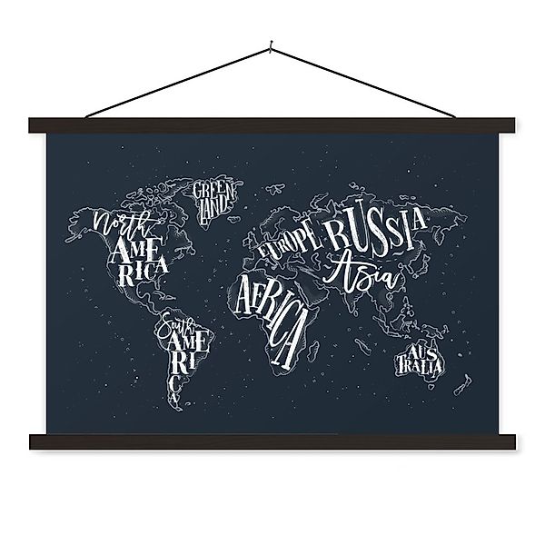 MuchoWow Poster Weltkarte - Schwarz - günstig online kaufen