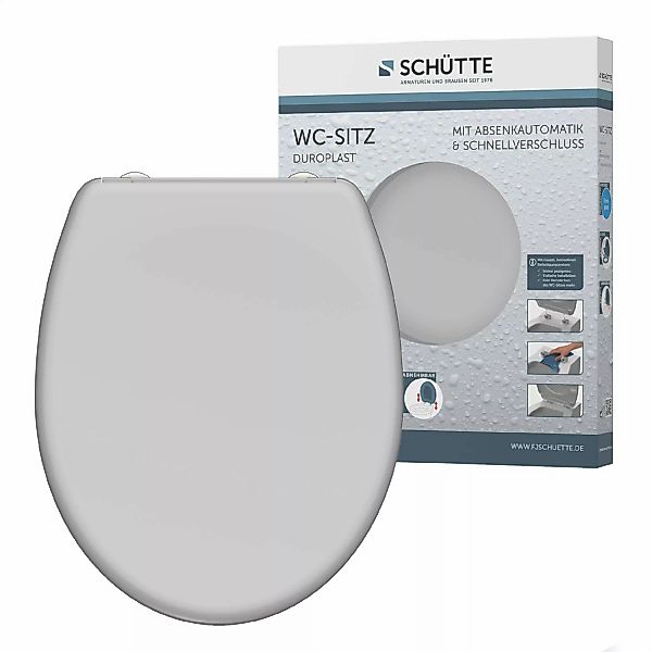 Schütte WC-Sitz Grey Duroplast mit Absenkautomatik & Schnellverschluss günstig online kaufen