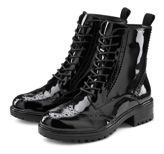 LASCANA Schnürboots Schnürstiefelette, Ankle Boots, Leder, günstig online kaufen