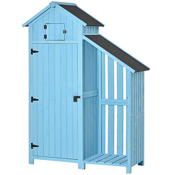 Outsunny Gerätehaus Geräteschuppen mit Brennholzlagerraum, Geräteschuppen, günstig online kaufen