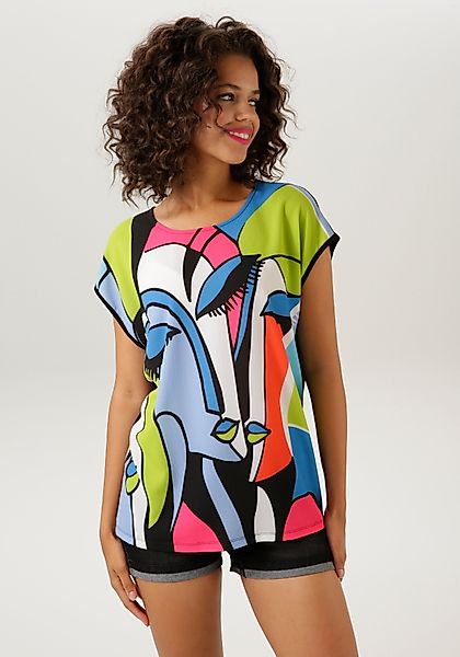 Aniston CASUAL Shirtbluse mit kunstvollem Gesicht günstig online kaufen