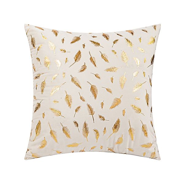 Sunicol Kissenbezug Samtkissenbezüge, Goldene Feder, 45x45cm, günstig online kaufen