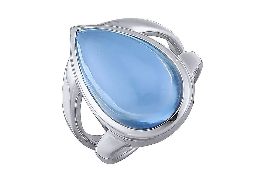 Jamelli Fingerring 925 Silber rhodiniert Quarz hellblau (beh) günstig online kaufen