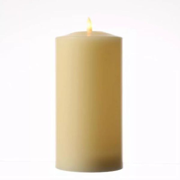MARELIDA LED Kerze Echtwachs flackernd D: 10cm H: 22cm creme günstig online kaufen