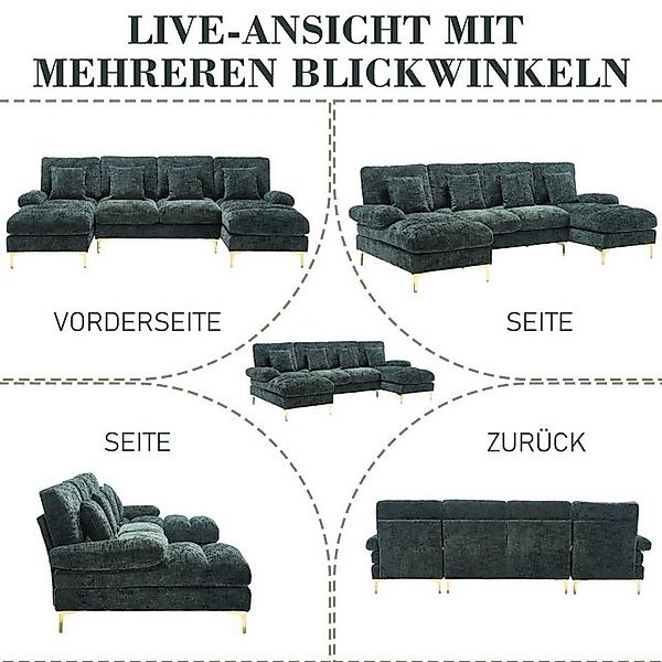 HAUSS SPOLE Ecksofa Schlafsofa Big Sofa mit dicktes Polstern & Kissen, Meta günstig online kaufen