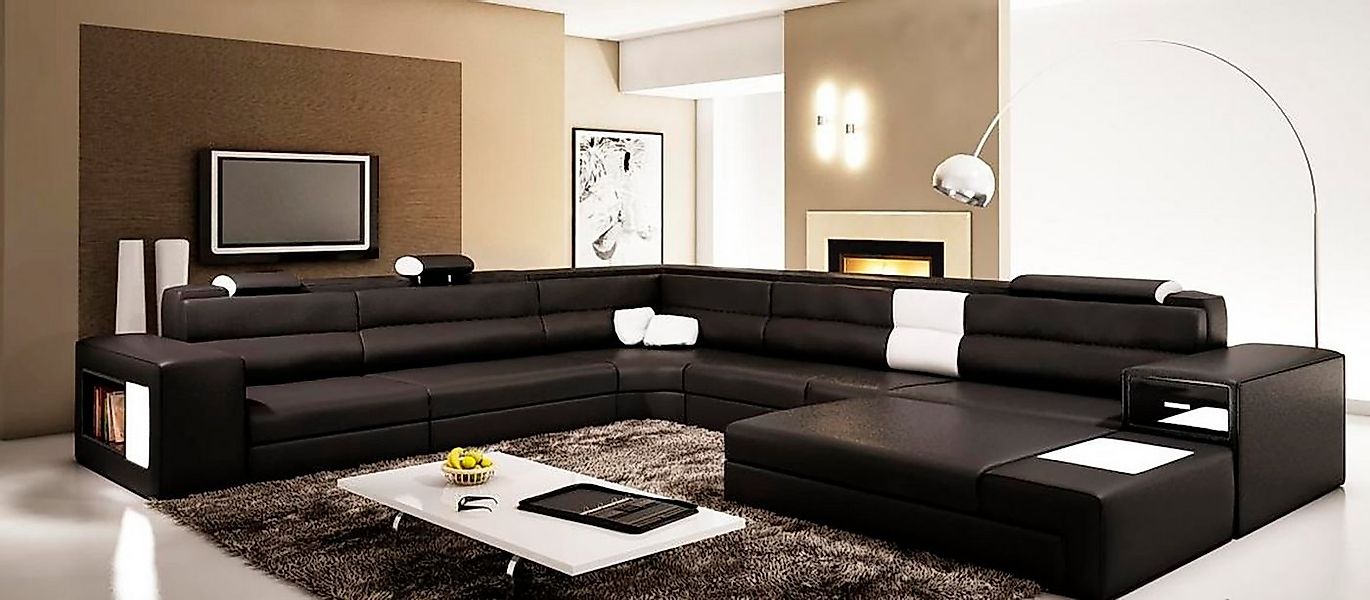 JVmoebel Ecksofa Sofa Couch Polster Garnitur Leder Textil Wohnlandschaft La günstig online kaufen
