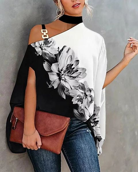 KIKI Strandshirt Bedrucktes Neckholder-Oberteil mit kurzen Ärmeln für Damen günstig online kaufen