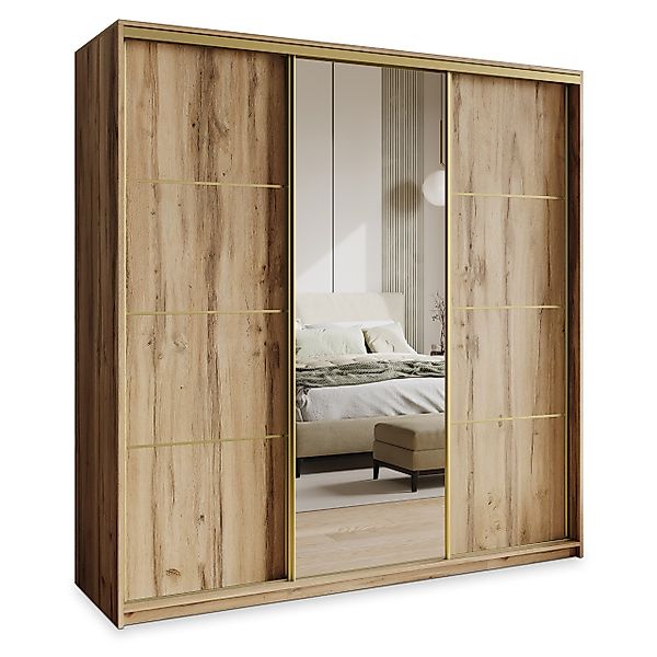 Masseno Schwebetürenschrank VARO Kleiderschrank mit Spiegel günstig online kaufen