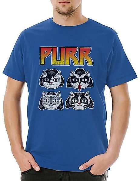 Urban Backwoods Print-Shirt Urban Backwoods Purr Herren T-Shirt Royalblau G günstig online kaufen