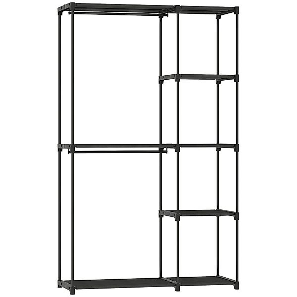 HOMCOM Stoffschrank Kleiderschrank mit Kleiderstange, Ablagen, Stoffkleider günstig online kaufen