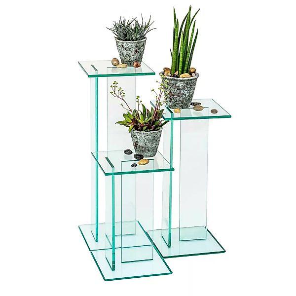 Blumensäulen aus Glas in Transparent 56 cm hoch (dreiteilig) günstig online kaufen
