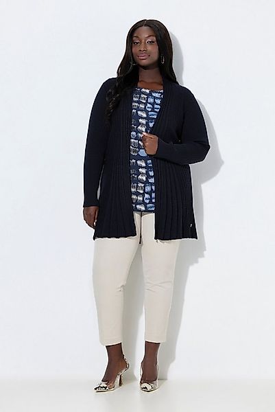 Ulla Popken Strickjacke Plissee-Strickjacke A-Linie Schalkragen Langarm günstig online kaufen