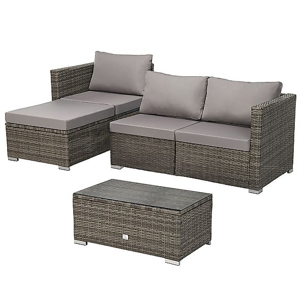 Svita Queens PolyRattan Lounge Sofa Garten Garnitur Lounge Gartenmöbel Ratt günstig online kaufen