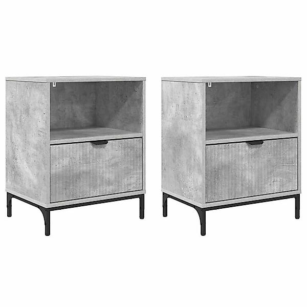 vidaXL Nachttische 2 Stk Betongrau 49 x 36 x 61 cm Holzwerkstoff 883481 günstig online kaufen
