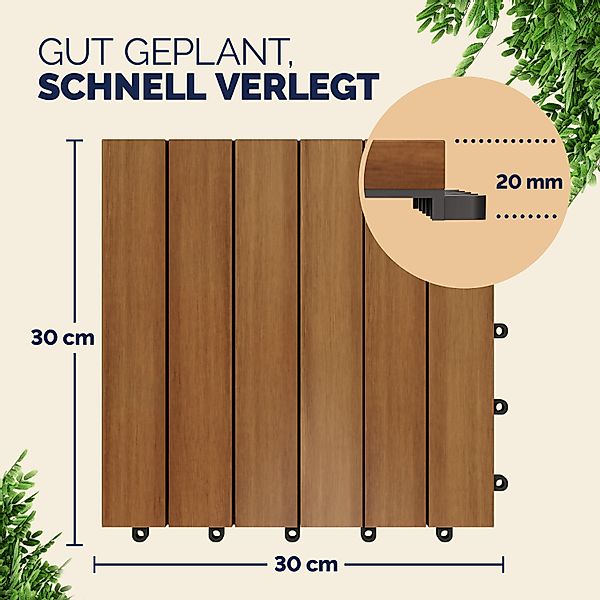 Holzfliese Akazienholz FSC®-zertifiziert 33er-Set 30x30cm günstig online kaufen