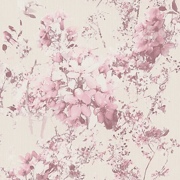 Bricoflor Vintage Tapete mit Blumen Rosa Vliestapete mit Kirschblüten für S günstig online kaufen