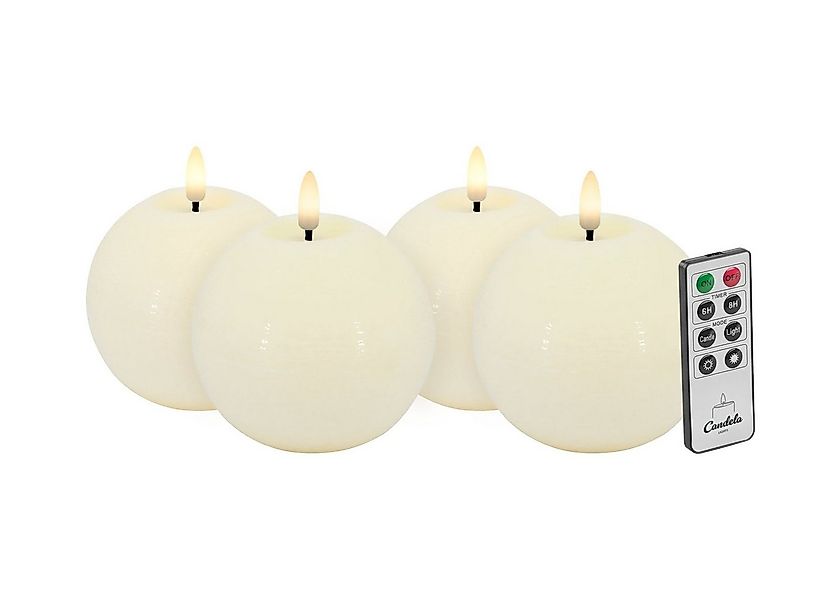 LC Home LED-Kerze Candela Lights H:7xØ8cm creme Echtwachs+Fernbedienung & T günstig online kaufen