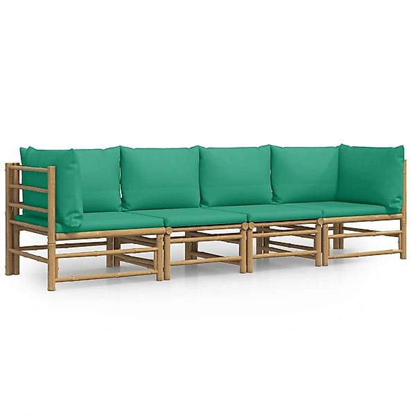 vidaXL Gartenlounge-Set 4-tlg. Garten-Lounge-Set mit Grünen günstig online kaufen