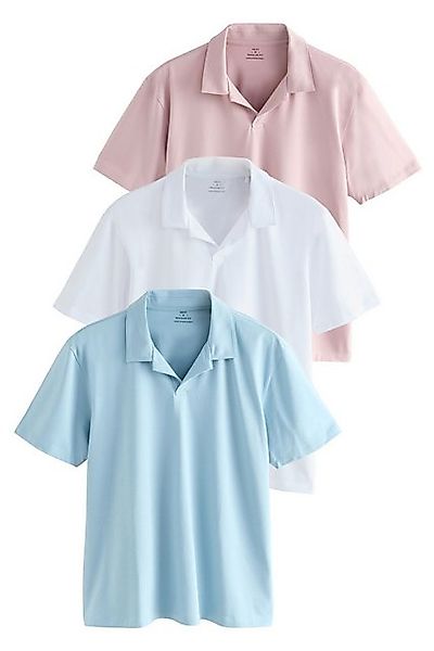 Next Poloshirt Kurzarm-Poloshirts mit Kuba-Kragen, 3er-Pack (3-tlg) günstig online kaufen
