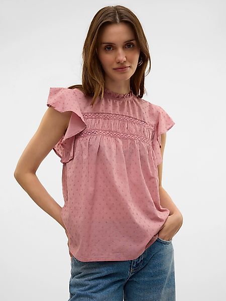 Vero Moda Blusenshirt "VMTRINE SL LACE TOP WVN NOOS" günstig online kaufen