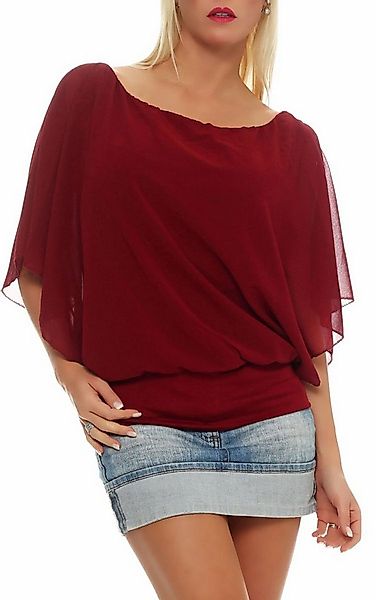 malito more than fashion Chiffonbluse malito Damen Bluse im Fledermaus Look günstig online kaufen
