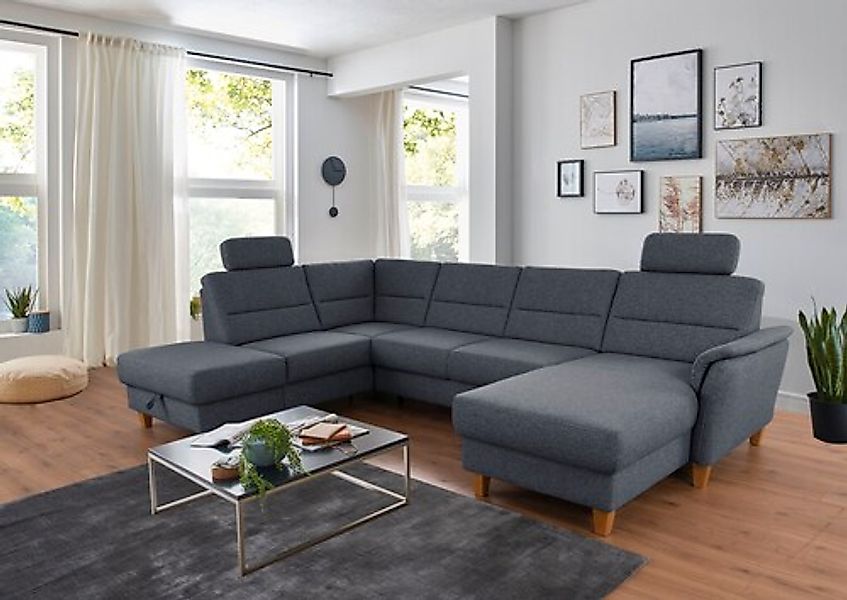 Home affaire Wohnlandschaft »Palmera U-Form, B: 308 cm« optional Bettfunkti günstig online kaufen