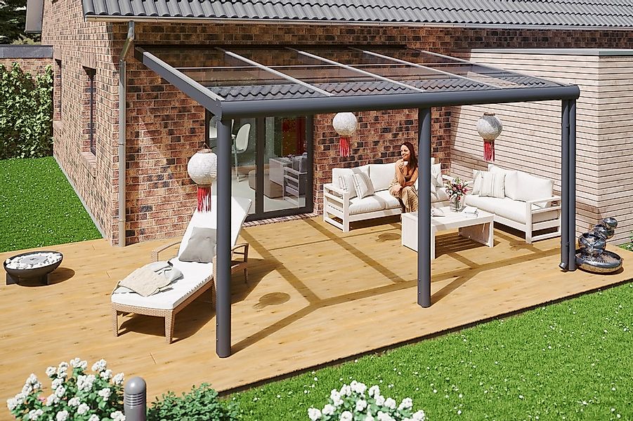 Skanholz Terrassendach "Monza" Bedachung Verbund-Sicherheits-Glas, Aluminiu günstig online kaufen