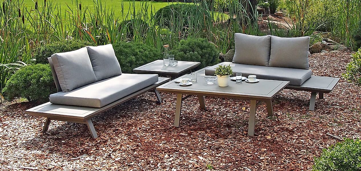 Garden Pleasure Garten-Essgruppe "CELIA" 7 Stk. tlg. mit bequemer Polsterun günstig online kaufen