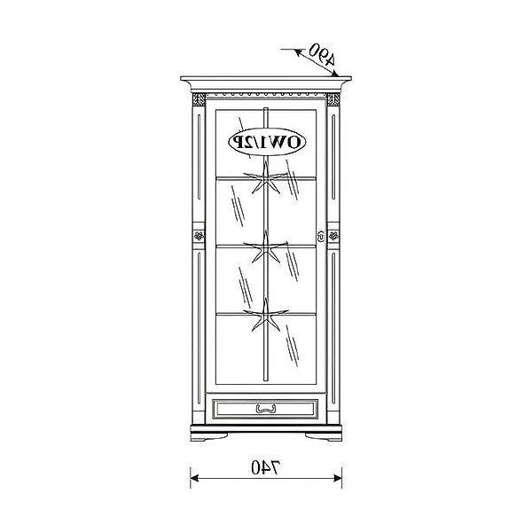 Xlmoebel Vitrine Traditioneller Glasvitrinenschrank Kolonialstil OW1A (Klas günstig online kaufen