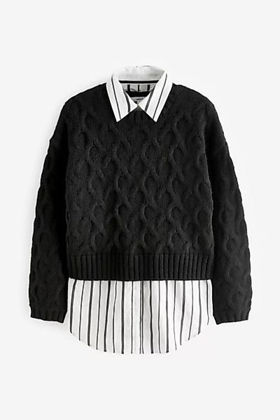 Next 2-in-1-Pullover Grobgestrickter Pullover im Lagenlook (1-tlg) günstig online kaufen