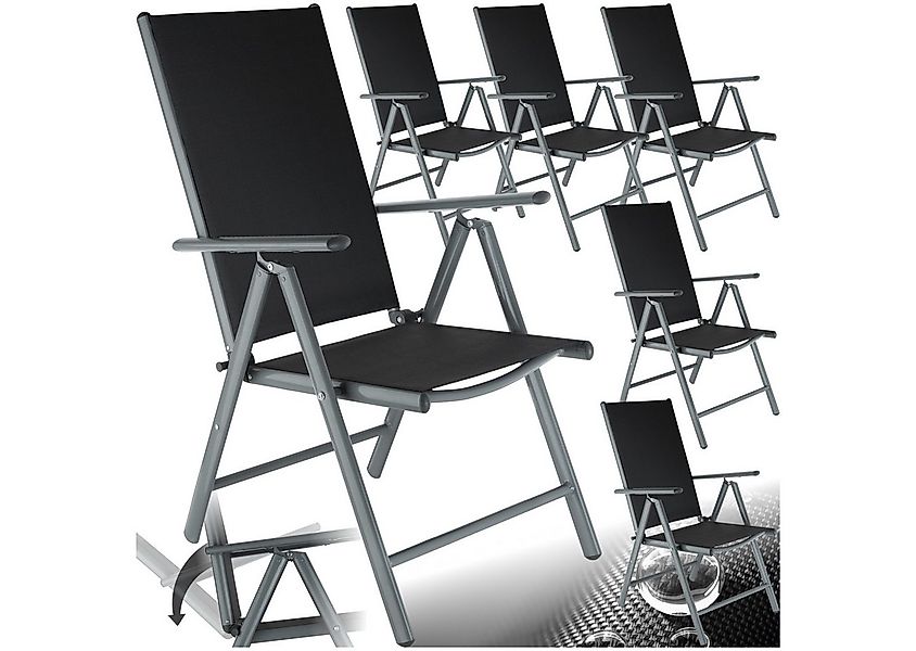 tectake Gartenstuhl Marilena (Set., 6 St), Klappbar, Synthetisches Netzgewe günstig online kaufen