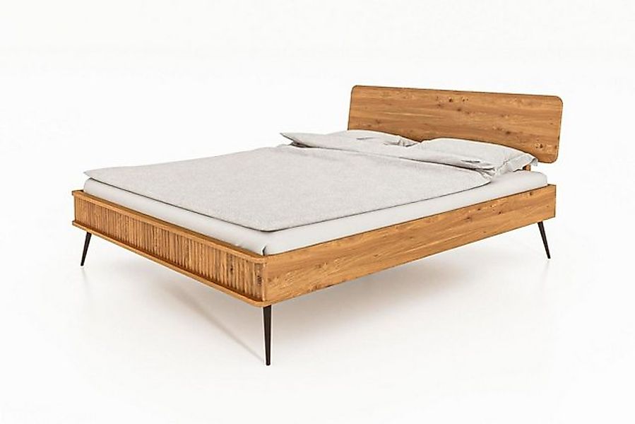 Natur24 Einzelbett Bett Tula 1 Kernbuche massiv 80x200cm mit Holzkopfteil günstig online kaufen