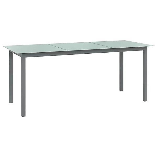 vidaXL Gartentisch Hellgrau 190x90x74 cm Aluminium und Glas 312205 günstig online kaufen