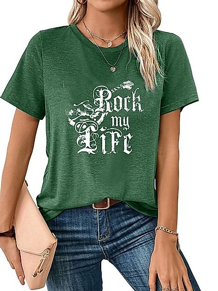 PYL Rundhalsshirt Damen bequemes Sommer Casual T-Shirt Kurzarm Lockere Tops günstig online kaufen