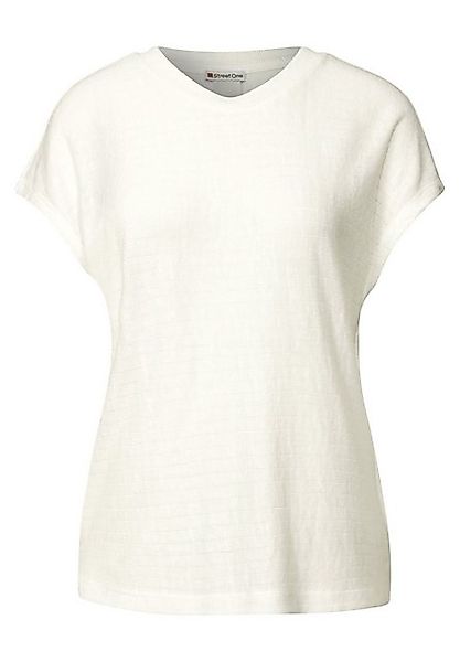 STREET ONE Rundhalsshirt Shirt mit Streifenstruktur (1-tlg) günstig online kaufen